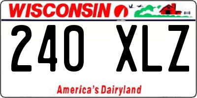 WI license plate 240XLZ