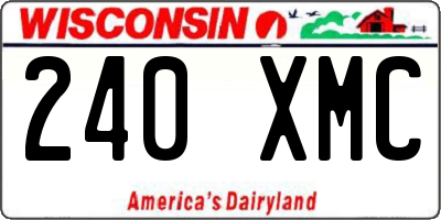WI license plate 240XMC