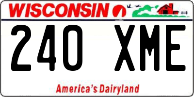 WI license plate 240XME
