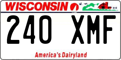 WI license plate 240XMF