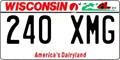 WI license plate 240XMG