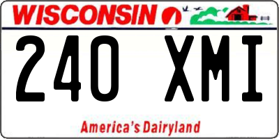 WI license plate 240XMI
