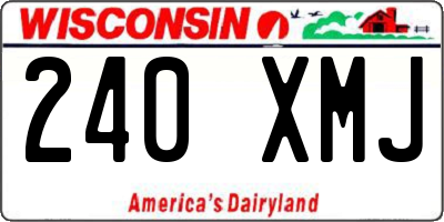 WI license plate 240XMJ