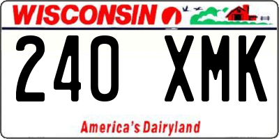 WI license plate 240XMK