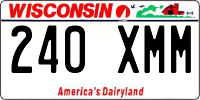 WI license plate 240XMM