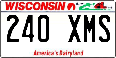 WI license plate 240XMS