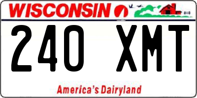 WI license plate 240XMT