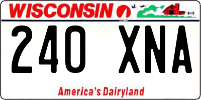 WI license plate 240XNA