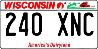WI license plate 240XNC
