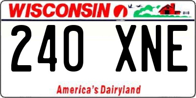 WI license plate 240XNE