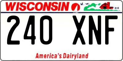 WI license plate 240XNF
