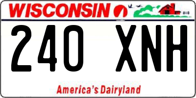 WI license plate 240XNH