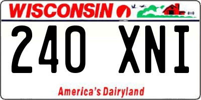 WI license plate 240XNI