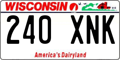 WI license plate 240XNK