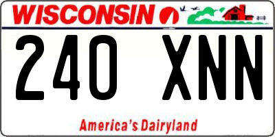 WI license plate 240XNN