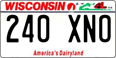 WI license plate 240XNO