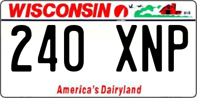 WI license plate 240XNP