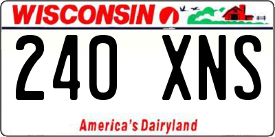 WI license plate 240XNS