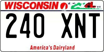 WI license plate 240XNT