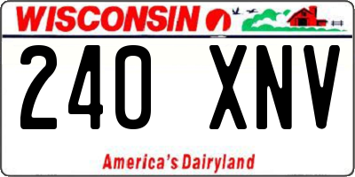 WI license plate 240XNV