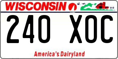 WI license plate 240XOC