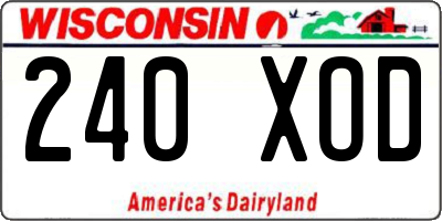 WI license plate 240XOD