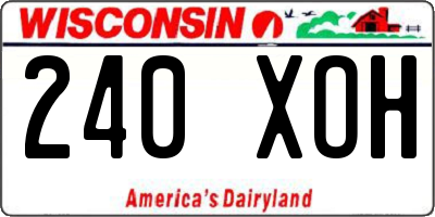 WI license plate 240XOH