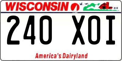 WI license plate 240XOI