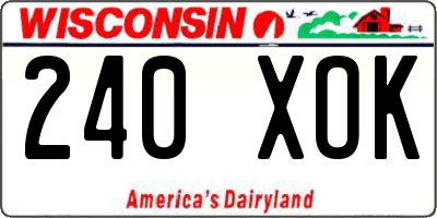 WI license plate 240XOK