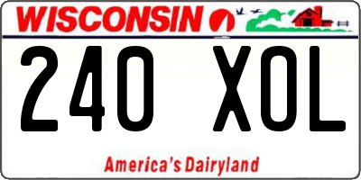 WI license plate 240XOL