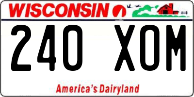 WI license plate 240XOM