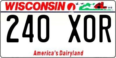WI license plate 240XOR
