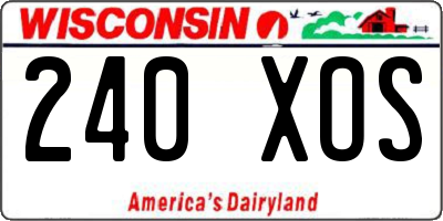 WI license plate 240XOS