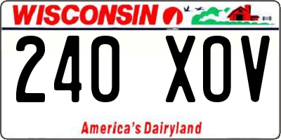 WI license plate 240XOV