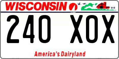 WI license plate 240XOX