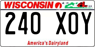 WI license plate 240XOY