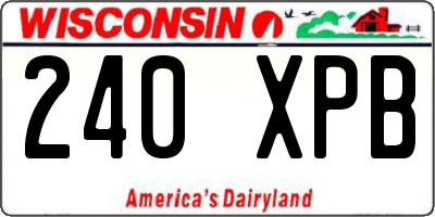 WI license plate 240XPB