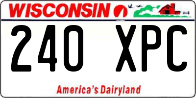 WI license plate 240XPC