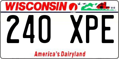WI license plate 240XPE