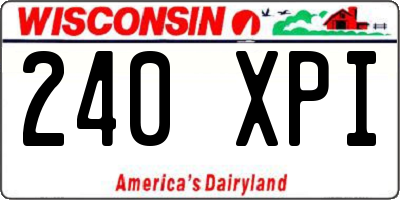 WI license plate 240XPI