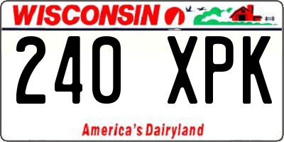 WI license plate 240XPK