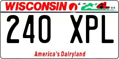 WI license plate 240XPL