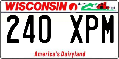 WI license plate 240XPM