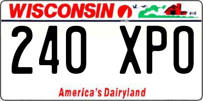 WI license plate 240XPO