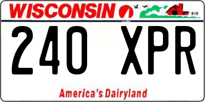 WI license plate 240XPR