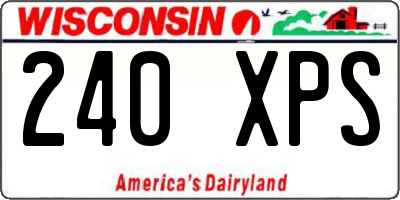 WI license plate 240XPS