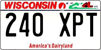 WI license plate 240XPT
