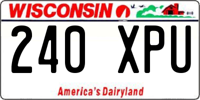 WI license plate 240XPU