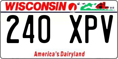 WI license plate 240XPV