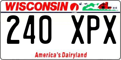 WI license plate 240XPX